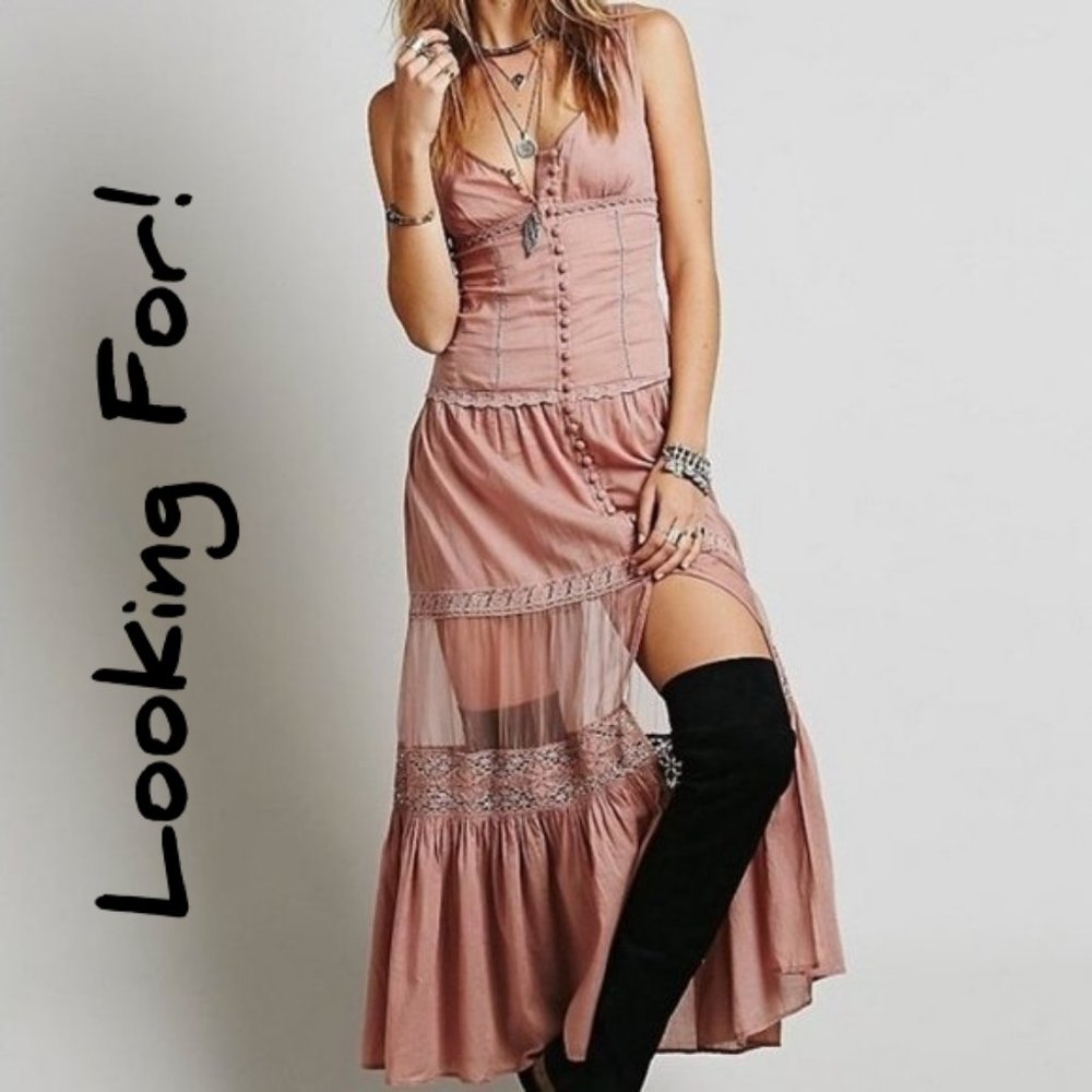 ISO Free People Victoria Button Front Maxi Dress Size XS / S Color Blush Pink